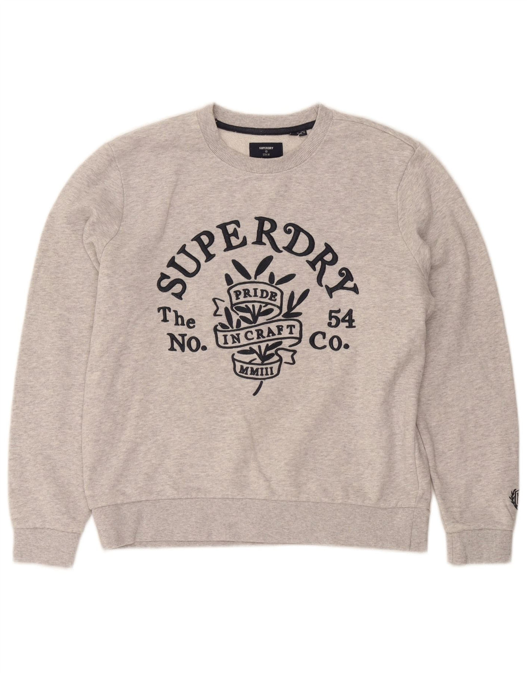 Pulover supradimensionat cu grafic pentru femei Superdry UK 10 Bumbac gri mic