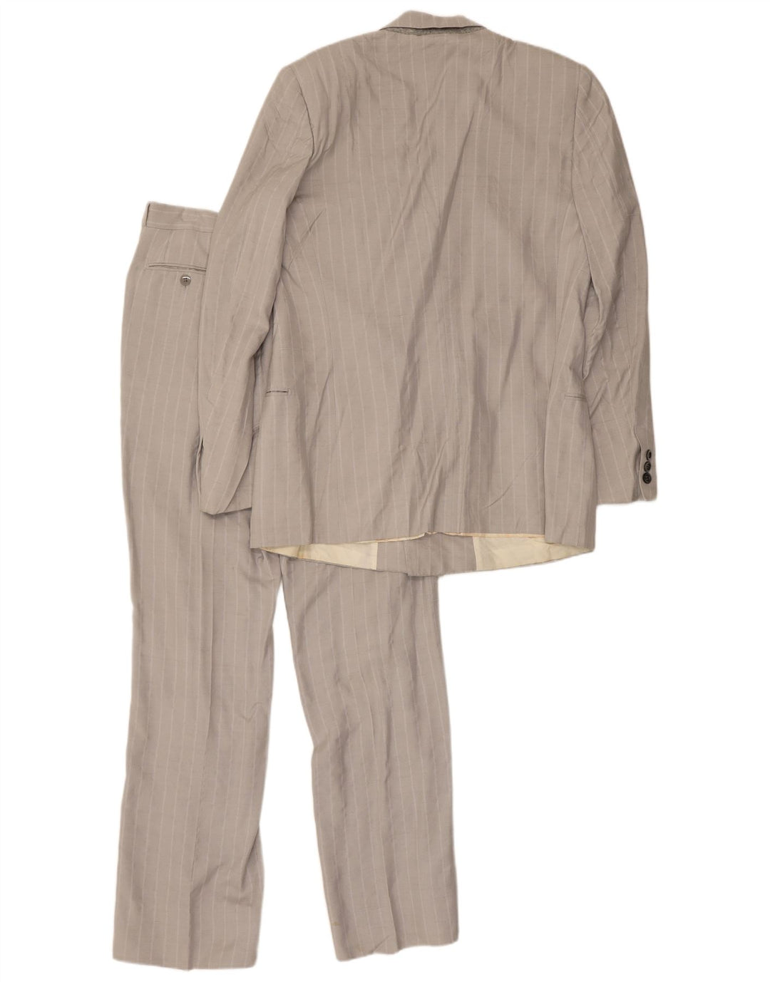 Costum 2 piese pentru bărbați vintage IT 50 Medium W30 L30 Gri cu dungi Mătase