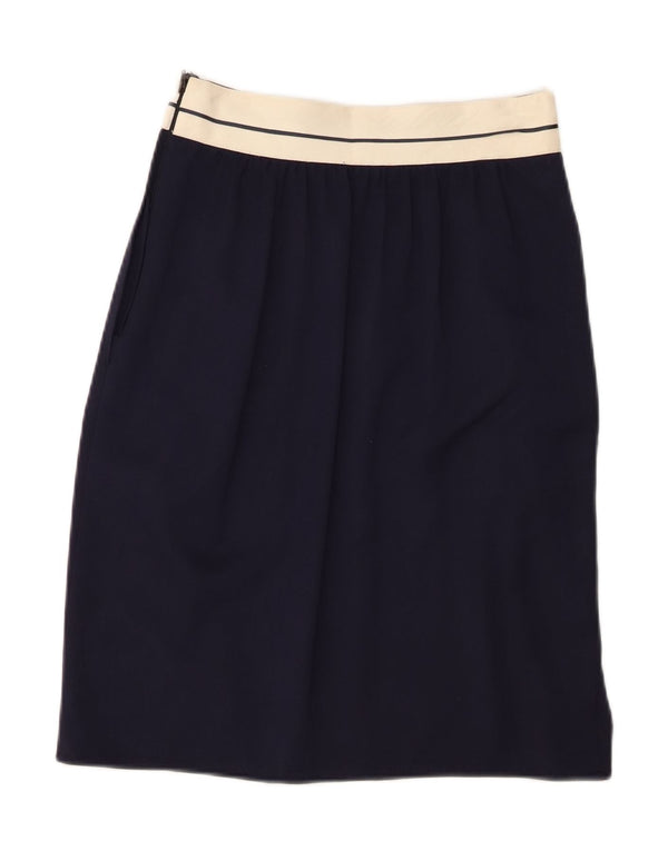 Fusta dreaptă pentru femei Ferretti Studio UK 12 Medium W26 Bleumarin Rayon