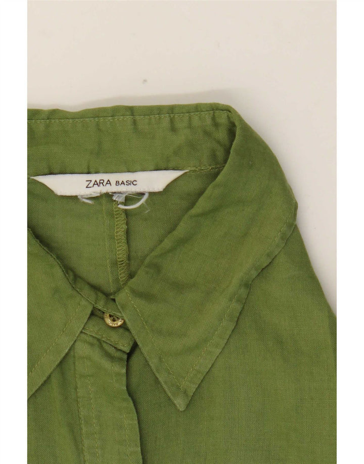 Cămașă pentru femei Zara cu mâneci 3/4 UK 10 Mic Verde