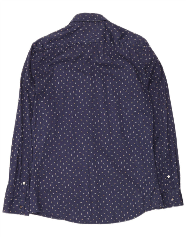 Cămașă ZARA Bărbați Slim Fit Mediu Bleumarin Floral