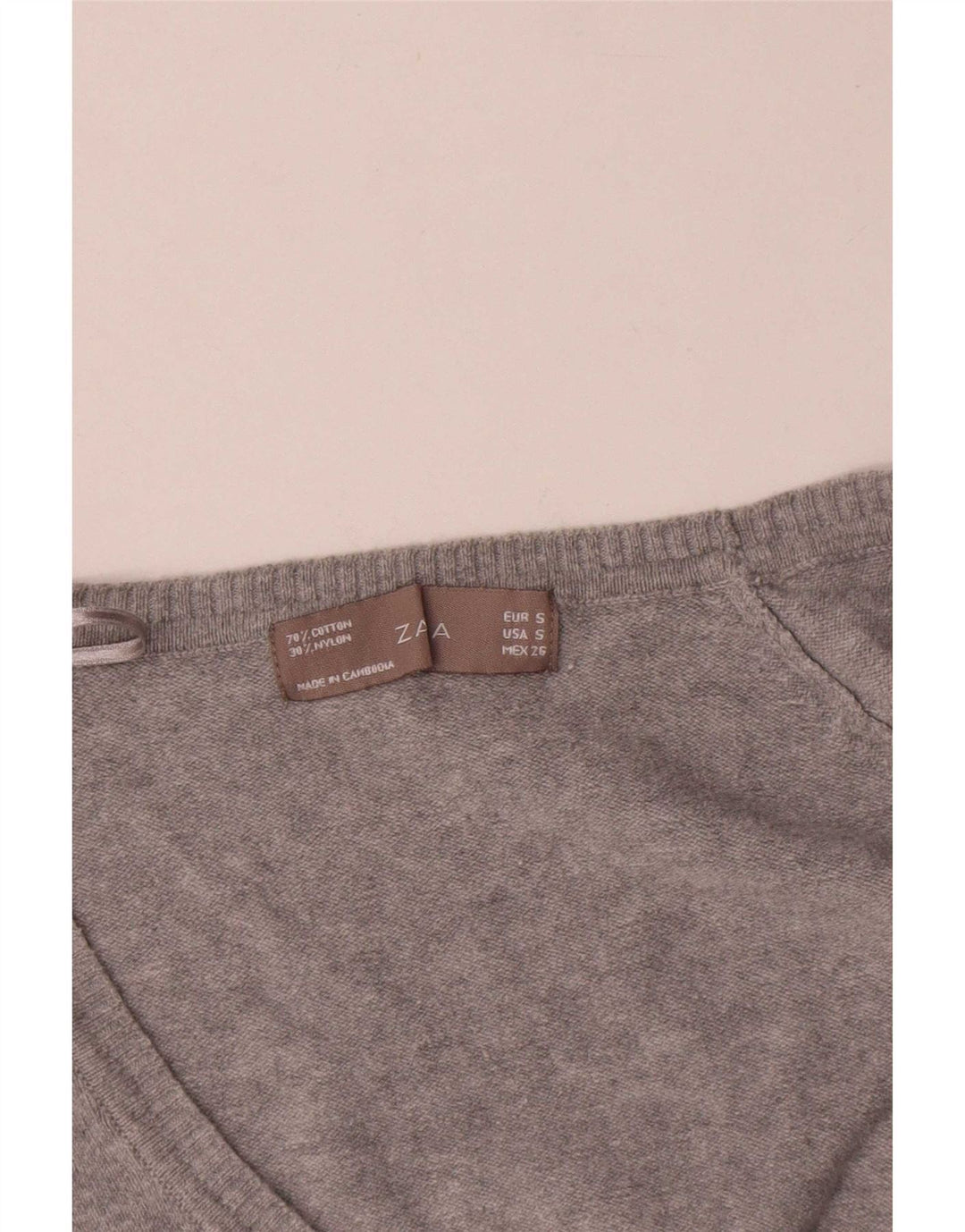 Pulover cardigan pentru femei Zara UK 10 mic bumbac gri