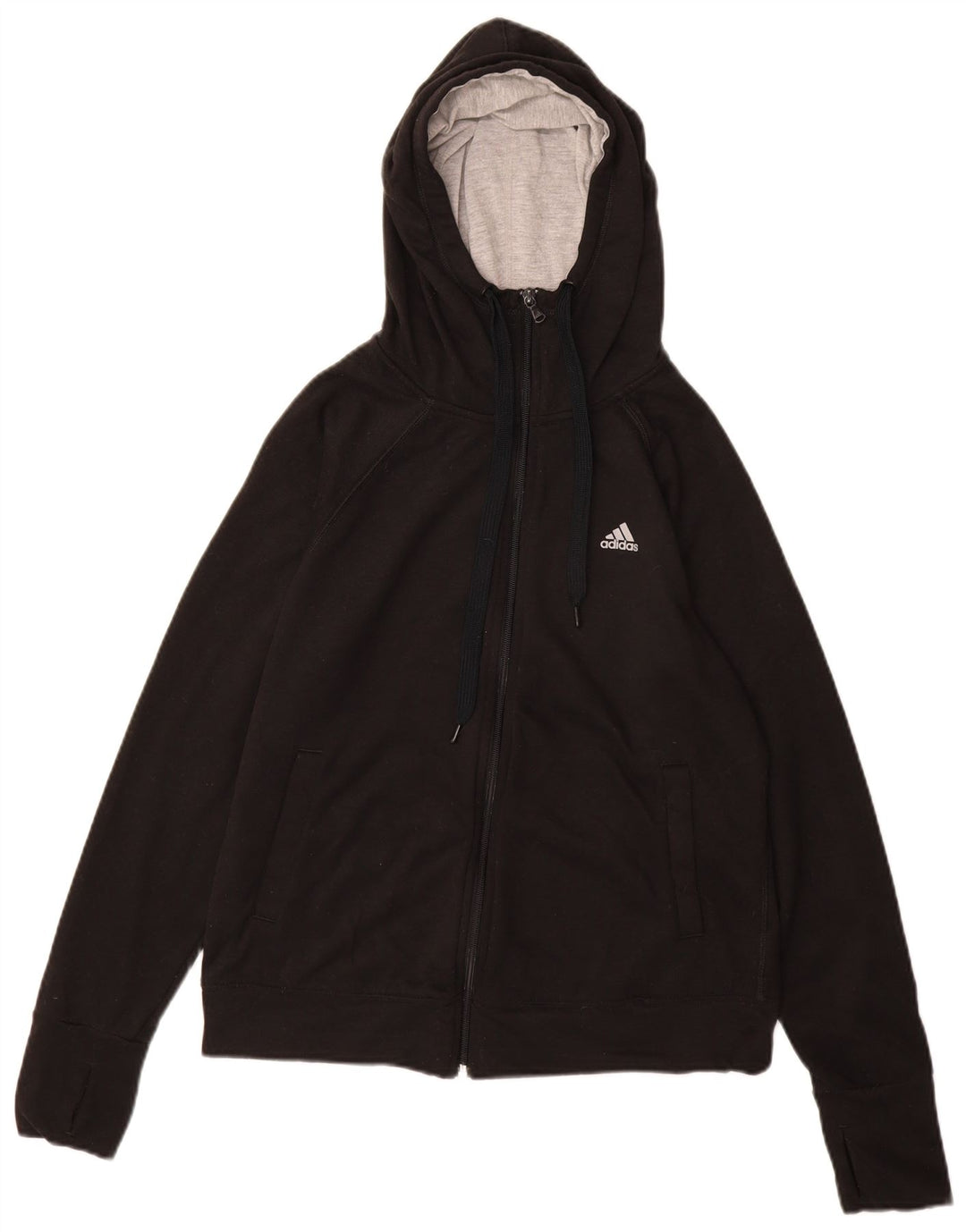 Pulover Adidas Climalite Zip Hoodie pentru femei UK 12/14 Poliester mediu negru