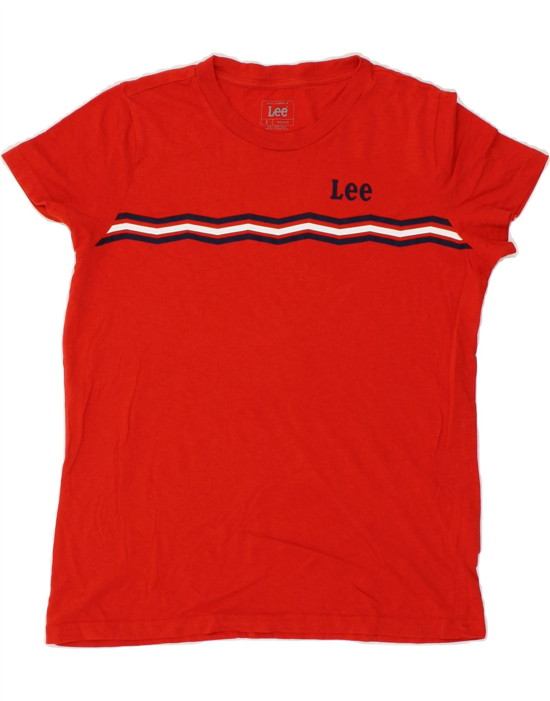 LEE Womens Regular Fit T-Shirt Top UK 10 Small Red Cotton Vintage Lee and Second-Hand Lee from Messina Hembry 
