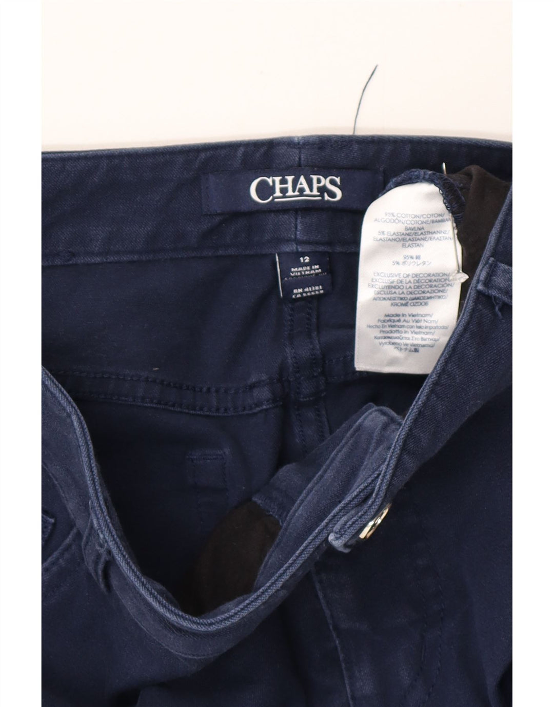 Jeans drepti pentru femei Chaps US 12 Large W32 L28 Bumbac bleumarin