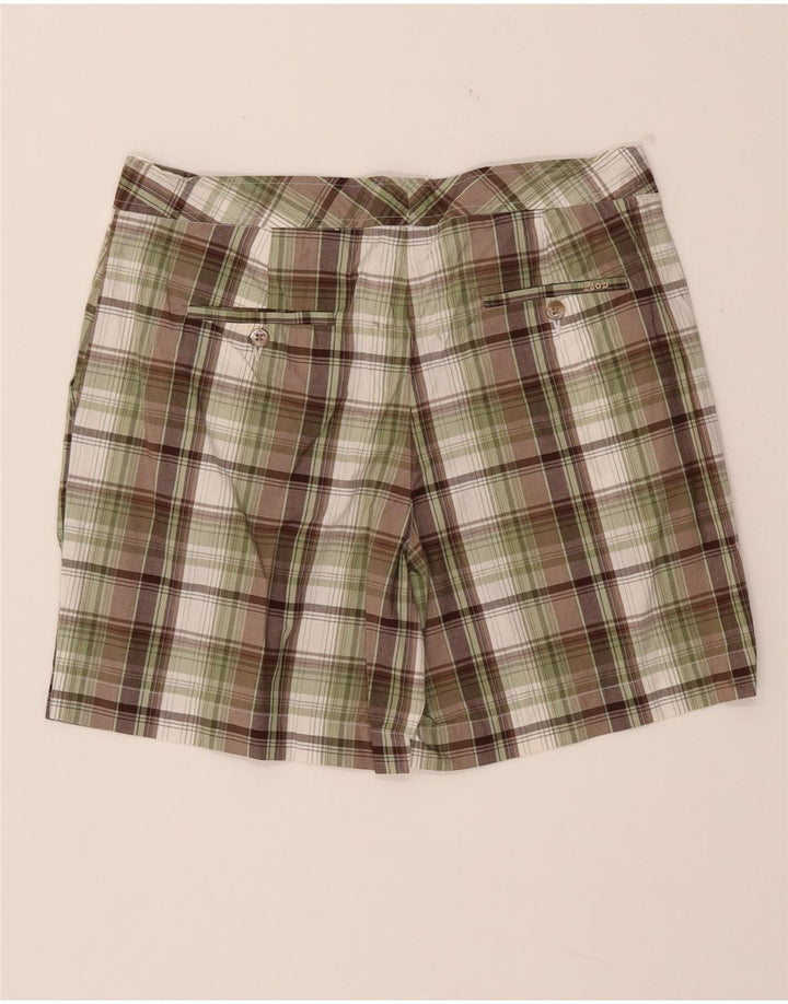 Pantaloni scurti chino IZOD pentru femei US 8 Medium W32 Kaki Check Bumbac
