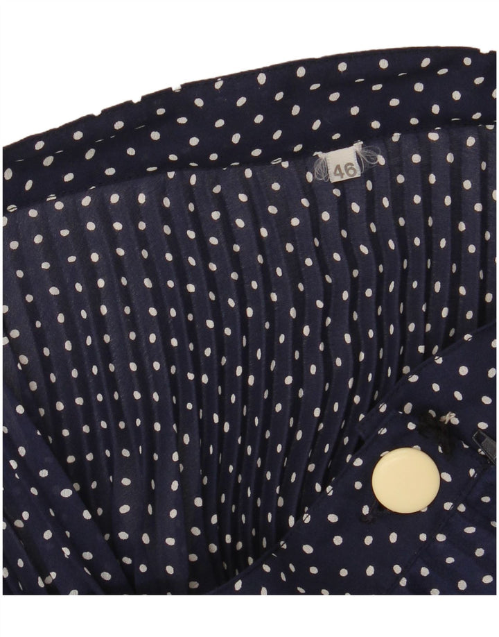 Fusta evazată pentru femei VINTAGE IT 46 Large W30 Bleumarin cu buline