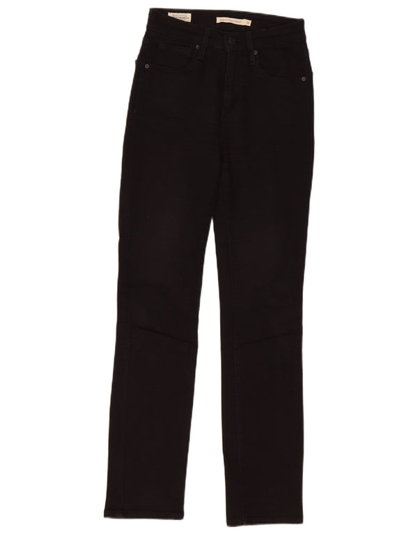 Blugi drepti cu talie mare Levi's 724, bumbac negru, W25 L30