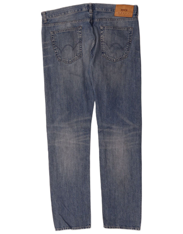 EDWIN Mens Slim Tapered Jeans W34 L32 Blue Cotton