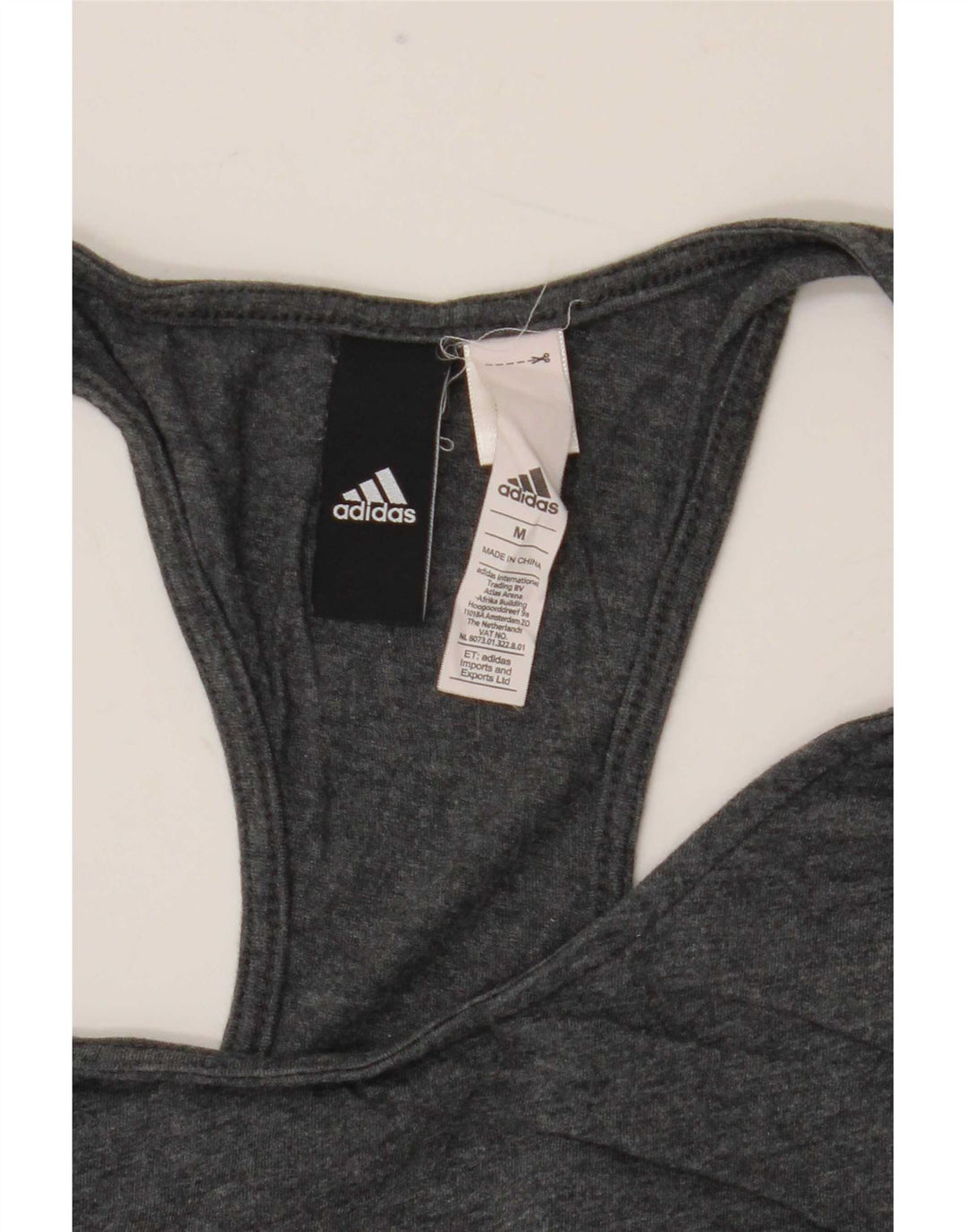 Vesta grafică pentru femei Adidas UK 12, bumbac gri mediu