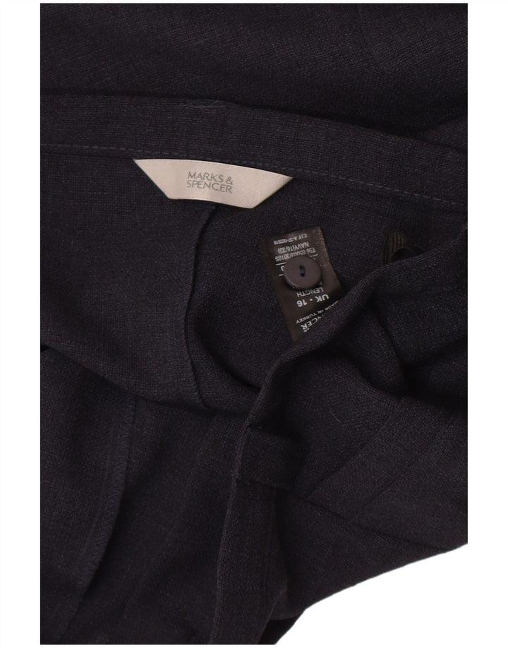 Fusta midi pentru femei Marks & Spencer UK 16 mare W32 poliester bleumarin