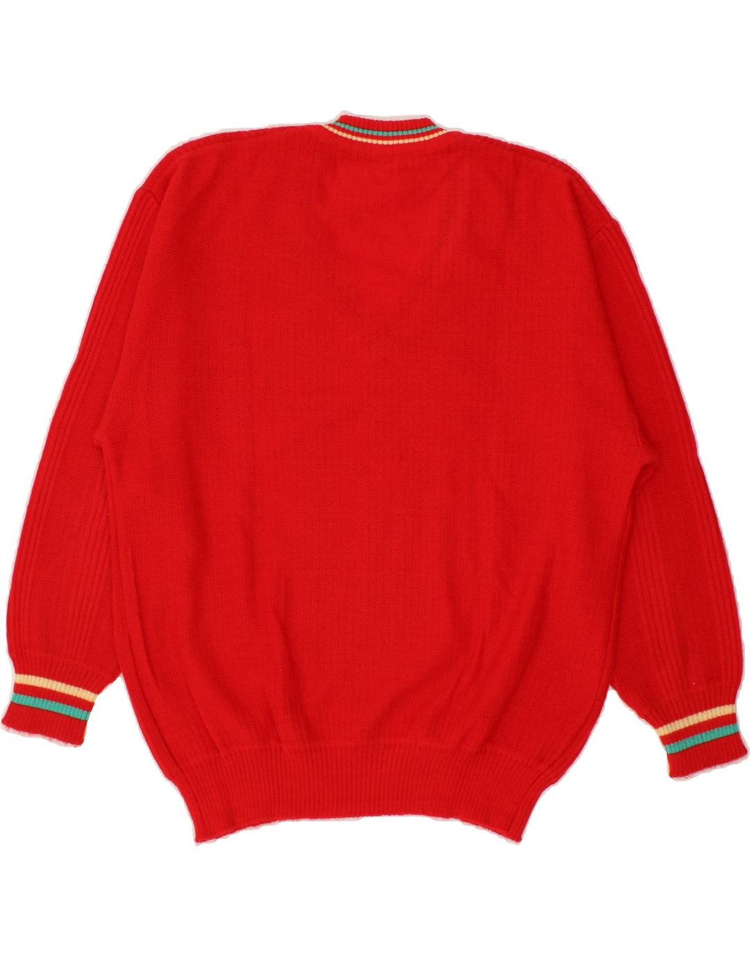 VINTAGE Mens V-Neck Jumper Sweater Size 52/54 Large Red Polyacrylic Vintage Vintage and Second-Hand Vintage from Messina Hembry 