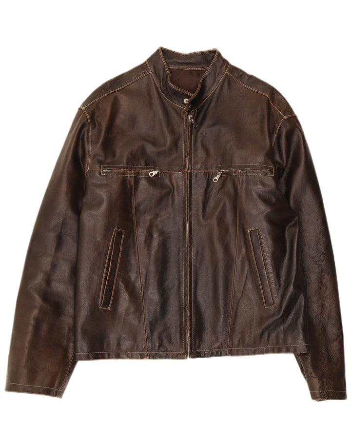 Jachetă de piele pentru bărbați Conbipel IT 50 Large Brown