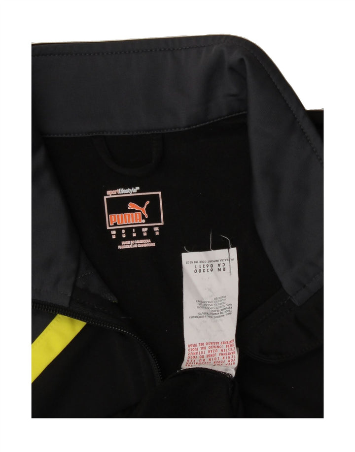 PUMA Mens Tracksuit Top Jacket Medium Black Colourblock Polyester Vintage Puma and Second-Hand Puma from Messina Hembry 