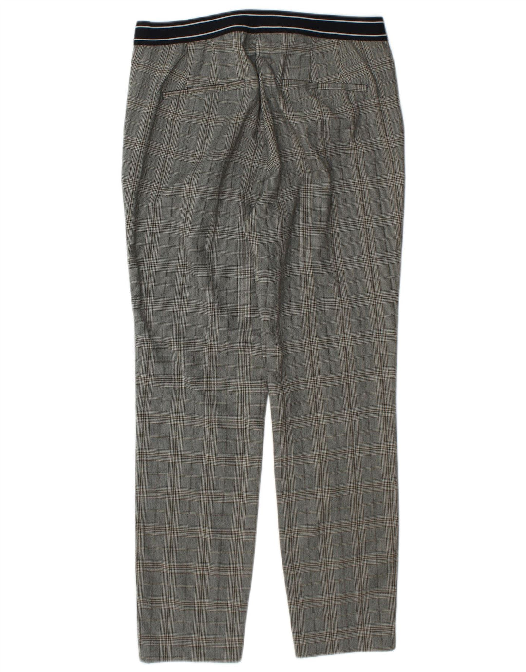 Pantaloni de costum drepți pentru femei Zara Mediu L28 L27 Poliester cu carouri gri