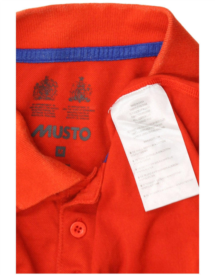 Tricou polo cu mânecă lungă pentru bărbați Musto, bumbac portocaliu mediu