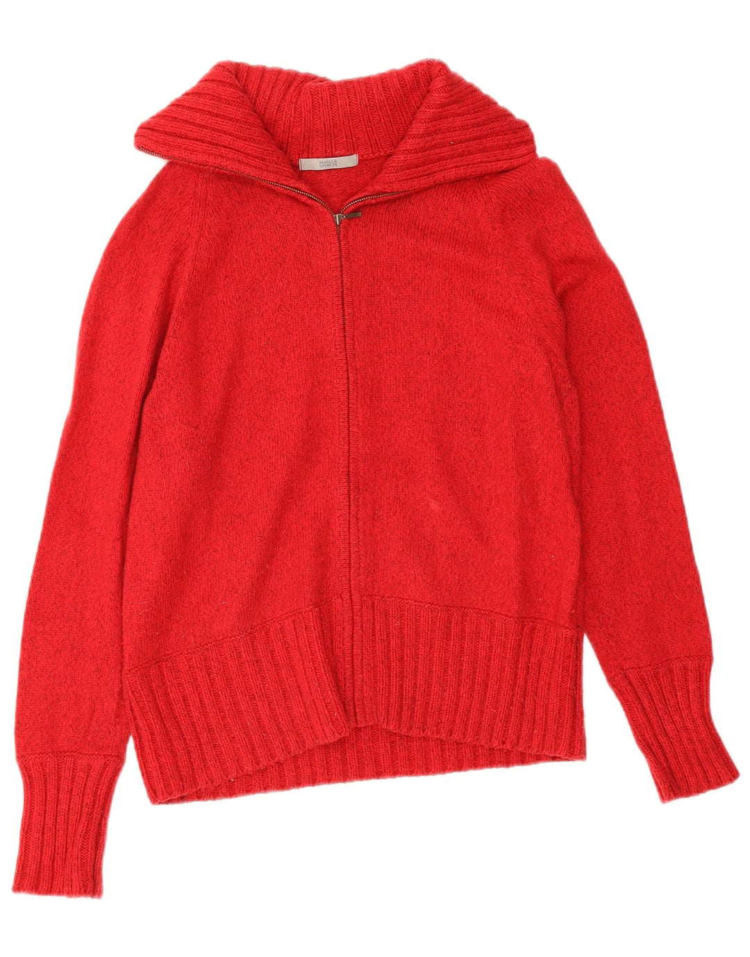 Pulover cardigan pentru femei Marks & Spencer UK 16 mare bumbac roșu