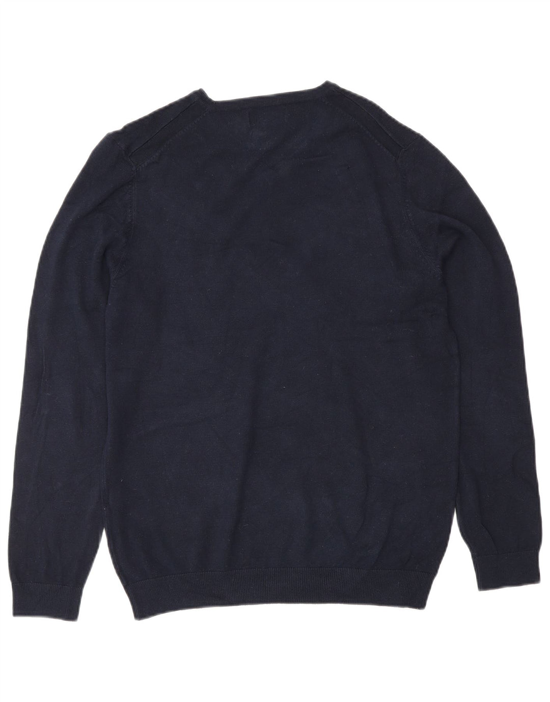Pulover pentru bărbați Zara, cu decolteu în V, mic, bleumarin, viscoză Clasic