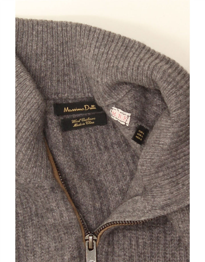 Cardigan pentru bărbați MASSIMO DUTTI, lână mare, gri