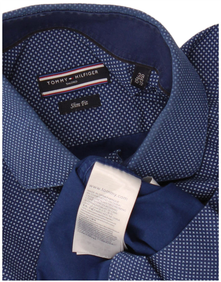 TOMMY HILFIGER Cămașă pentru bărbați cu model abstract Mărimea 15 1/2 39 Mediu Bleumarin