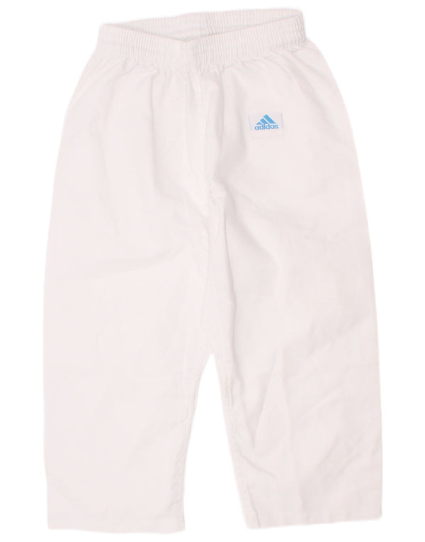 Pantaloni de trening Adidas Crop pentru baieti 7-8 ani poliester alb