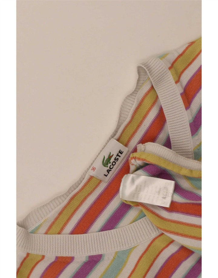 Pulover Lacoste Crop Cardigan pentru Damă Mărimea 36 Mic, Multicolor, Dungi