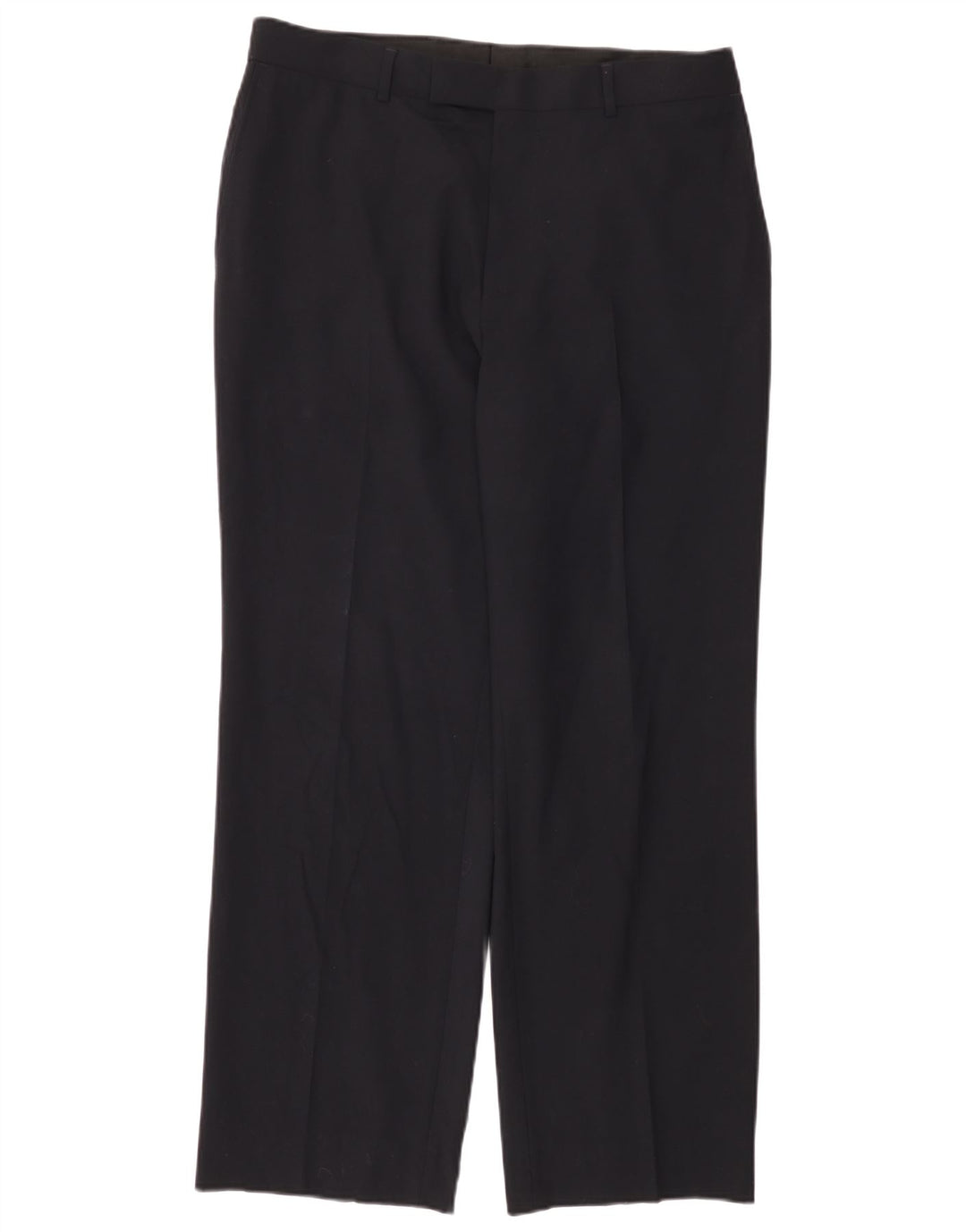 Pantaloni de costum drepți pentru femei HUGO BOSS L34 L31 Lână virgină bleumarin