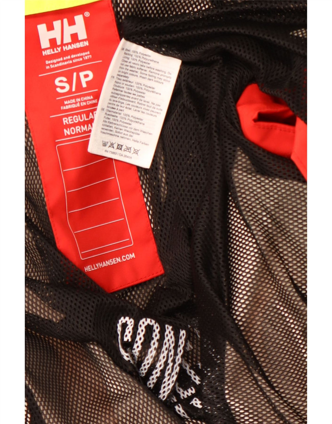 HELLY HANSEN Jachetă de ploaie cu glugă grafică pentru bărbați UK 36, roșu mic, bloc de culoare