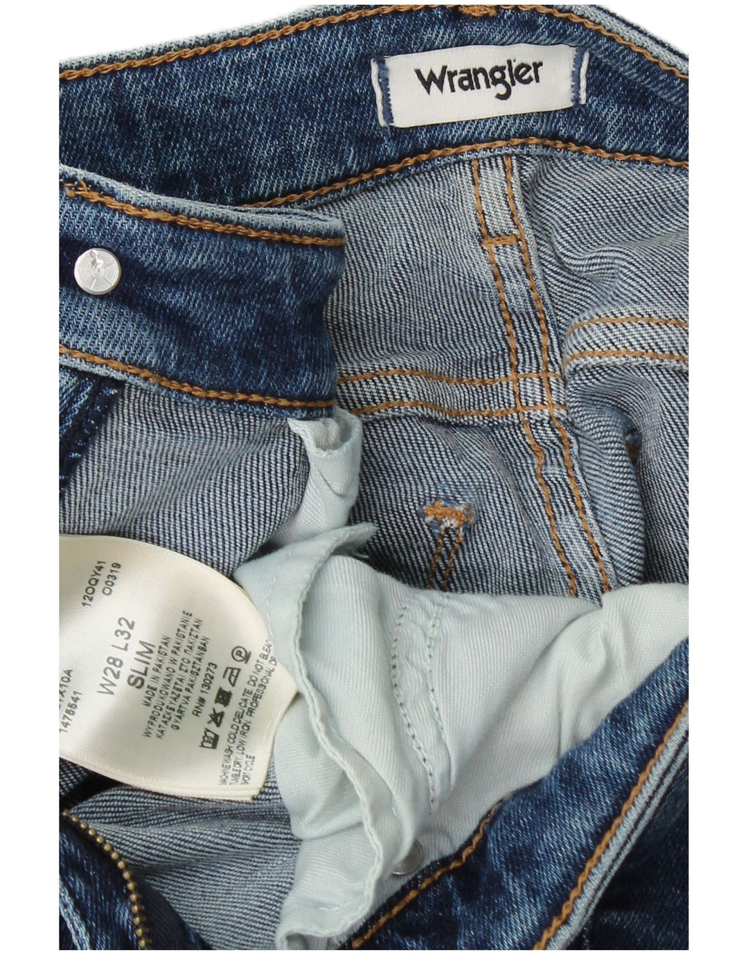WRANGLER Womens Slim Jeans W28 L32  Blue Cotton