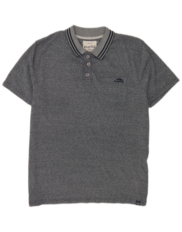 Tricou polo pentru bărbați Weird Fish, XL, poliester striat gri