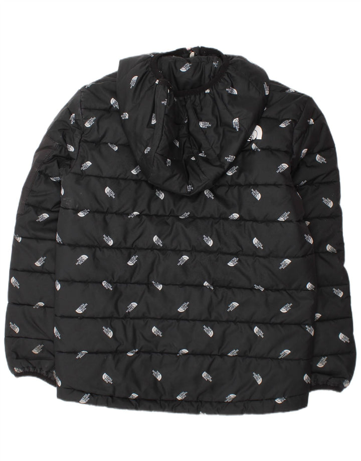 Jachetă căptușită cu glugă The North Face pentru băieți, 9-10 ani, mediu negru
