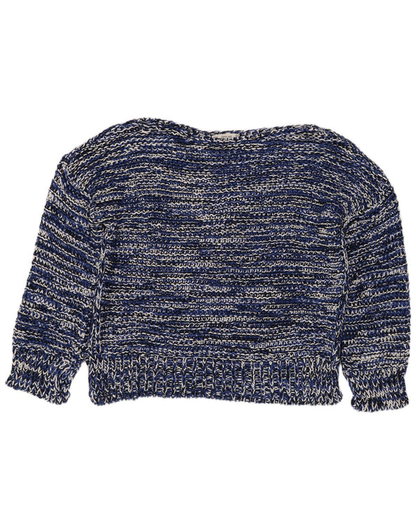 Pulover pentru femeie cu gât de barcă Zara UK 16 mare bleumarin cu dungi