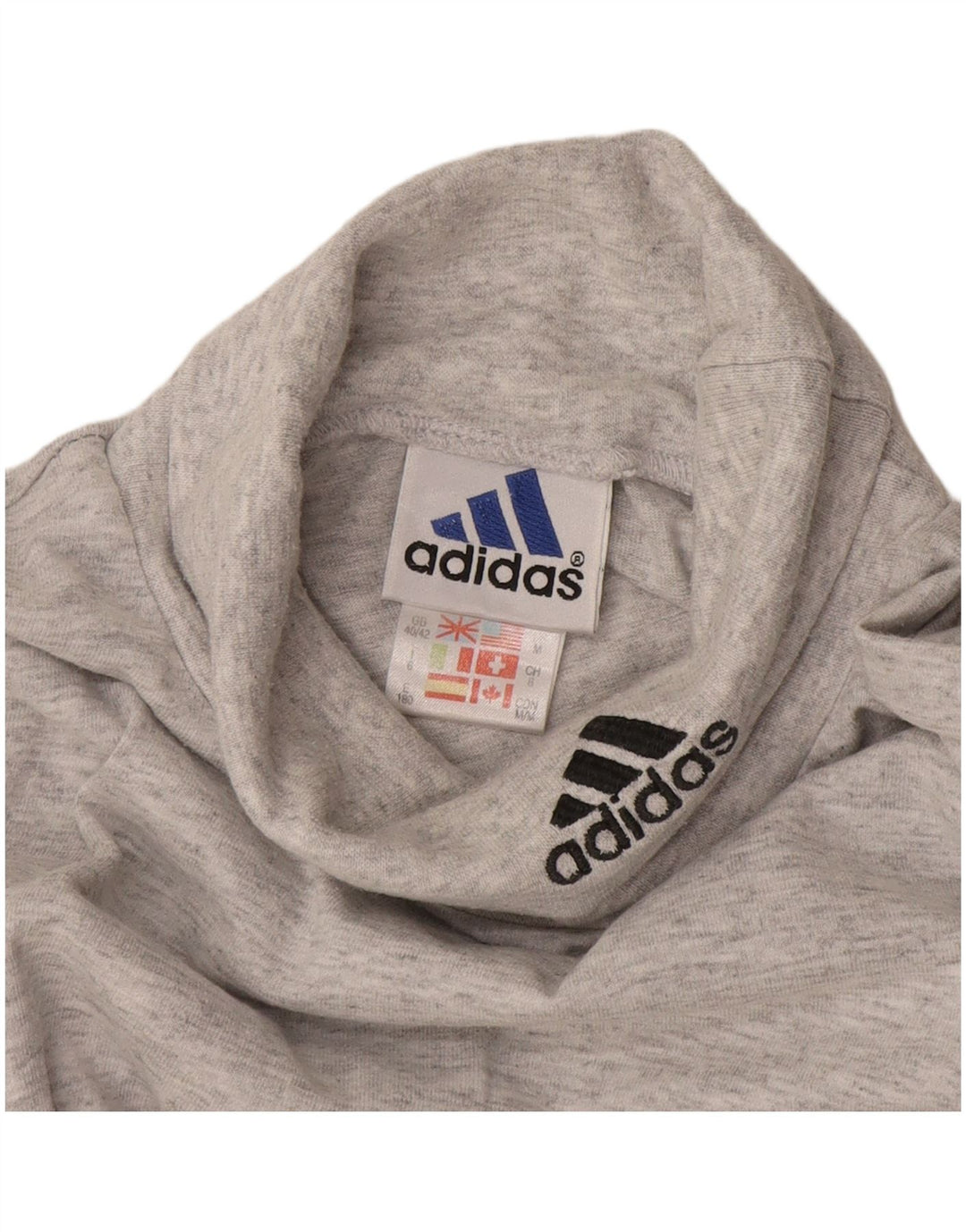 Adidas pentru bărbați Top cu mânecă lungă UK 40/42 Medium Gri Bumbac