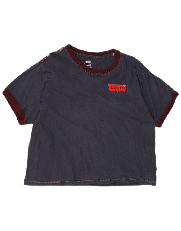Top de tricou supradimensionat pentru femei LEVI'S UK 6 XS bleumarin