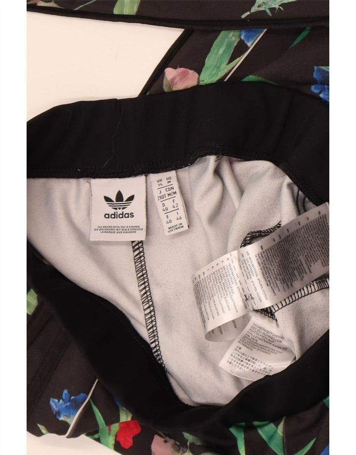 Leggings pentru femei Adidas UK 14 Medium Black Floral Poliester