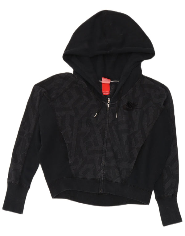 Pulover Nike pentru femei, supradimensionat, cu fermoar, UK 6 XS, negru, geometric