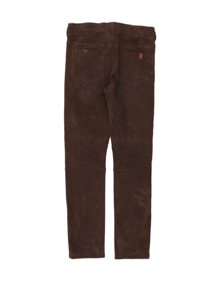 NOTIFY Womens Slim Suede Casual Trousers W30 L30 Brown Leather Vintage Notify and Second-Hand Notify from Messina Hembry 