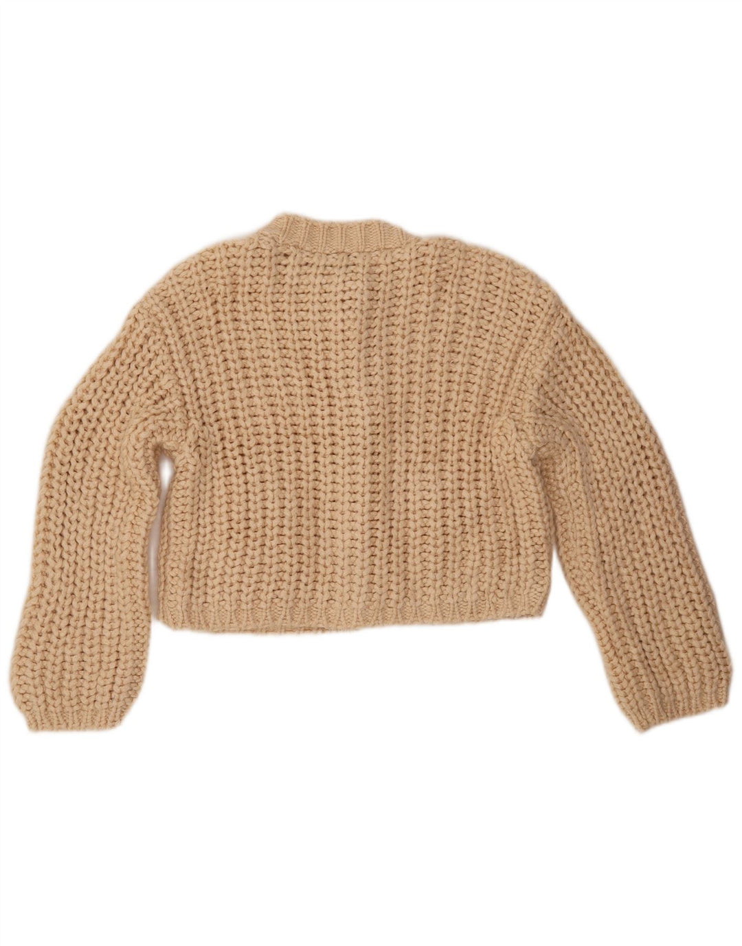 Pulover cardigan supradimensionat pentru femei ZARA UK 10 Mic Bej Acrilic