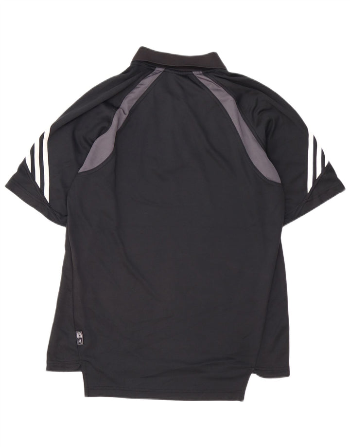 Tricou polo ADIDAS Climalite pentru bărbați, poliester negru mare