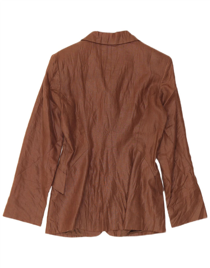 Blazer Vintage pentru femei cu 3 nasturi, UK 10, maro mic