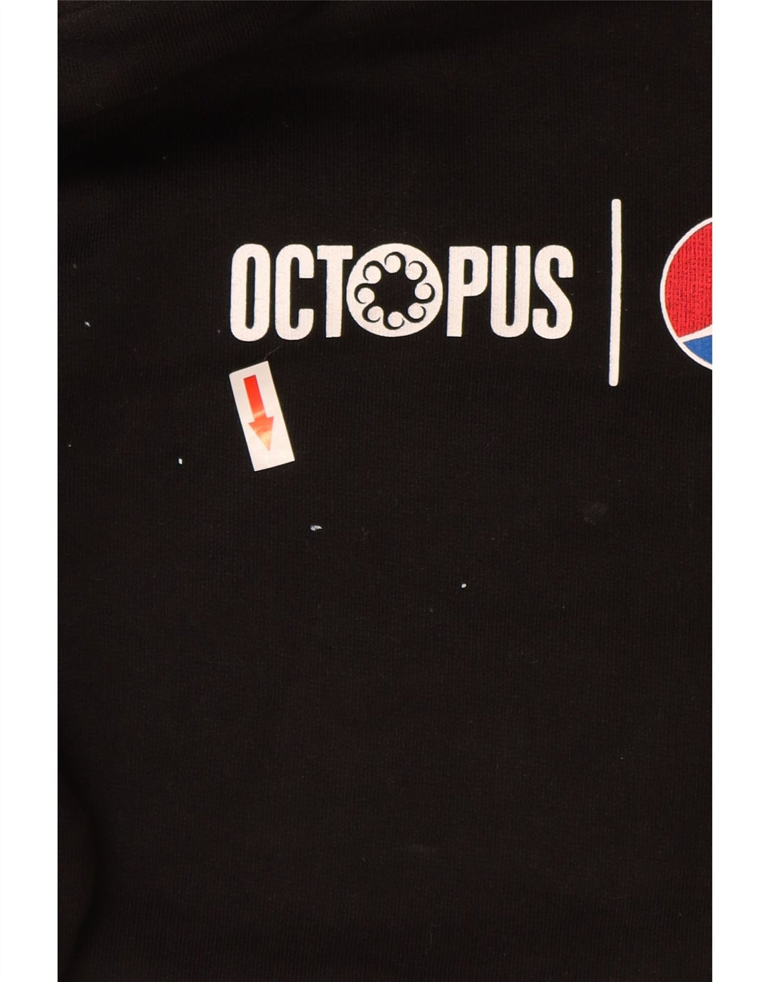 Pulover cu glugă cu grafică pentru bărbați Octopus, bumbac mediu negru