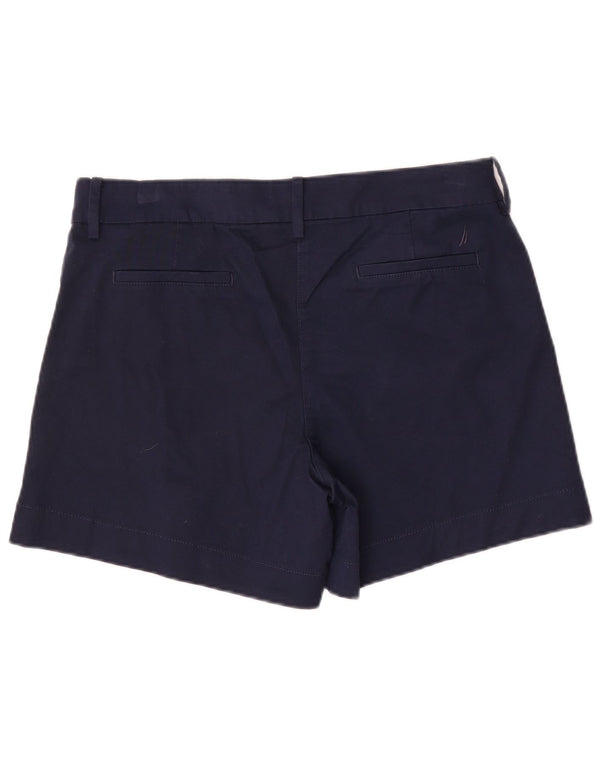 Nautica Womens Chino Shorts US 12 Large W34 Navy Blue Cotton