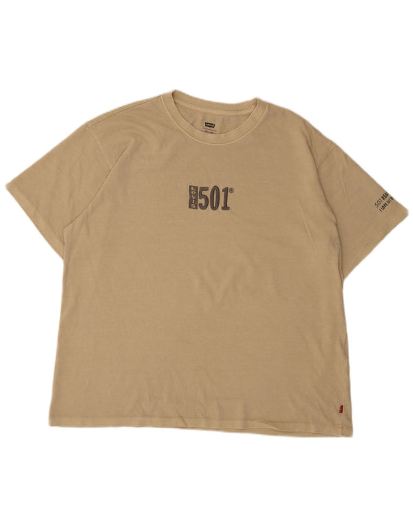 Tricou grafic pentru bărbați Levi's Top mare, bej, bumbac