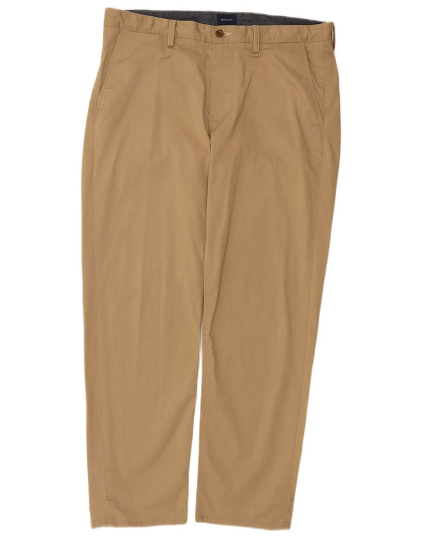 Pantaloni chino drepți pentru bărbați Gant L36 L30 bumbac bej