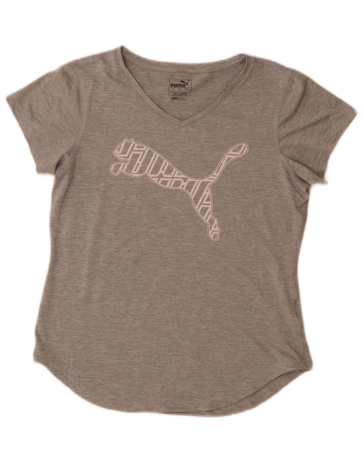PUMA Womens Graphic T-Shirt Top UK 14 Large Grey