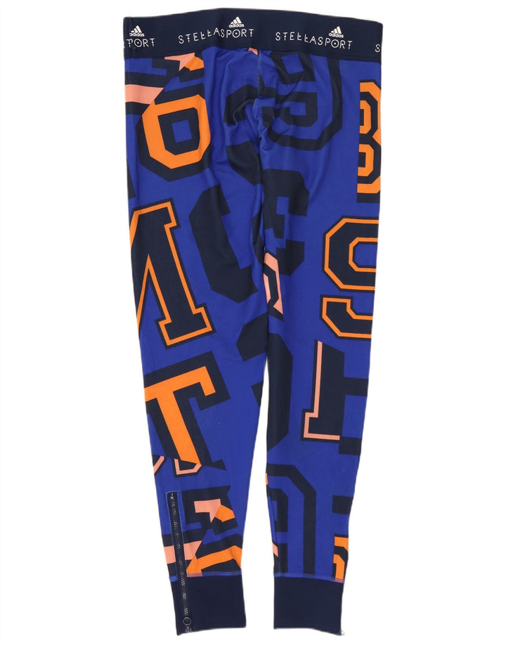 Leggings ADIDAS Climalite Graphic pentru femei UK 14 Poliester albastru mediu