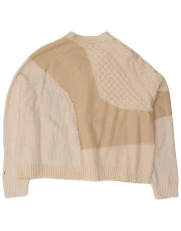 Pulover cardigan Cos pentru femei UK 14 Medium Beige Colorblock Bumbac