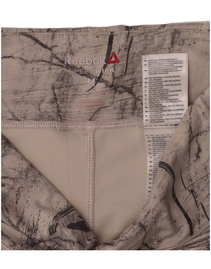 Leggings Reebok pentru femei Crop Abstract Pattern UK 12/14 Medium Gri