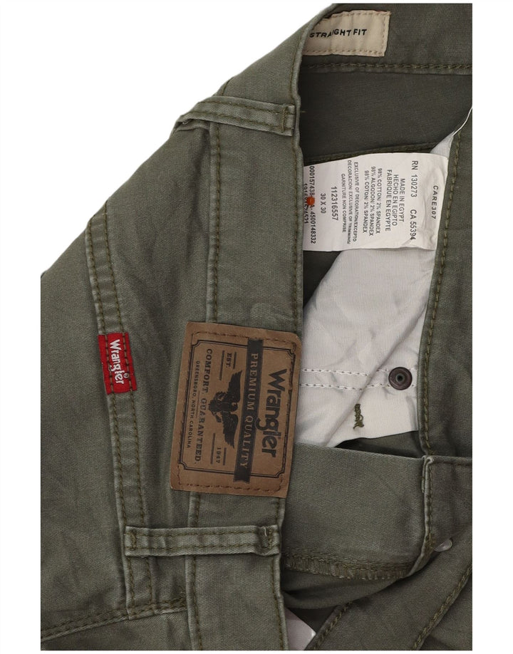 Pantaloni casual drepti pentru bărbați WRANGLER L30 L30 bumbac verde