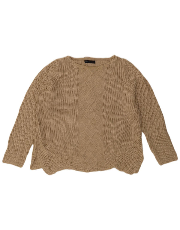 Marks & Spencer Pulover supradimensionat pentru femei cu gât de barcă UK 14 Large Bej